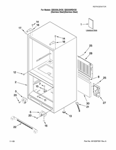 Cabinet Parts Diagram and Parts List for GB2026LEKS5  Amana Refrigerator
