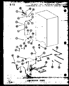 Compressor Parts Diagram and Parts List for SRI19E-1-C-P74870-16WC  Amana Refrigerator