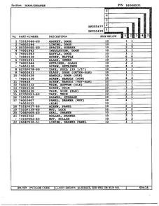 Door/drawer Page 2 Diagram and Parts List for DF255670  Magic Chef Range