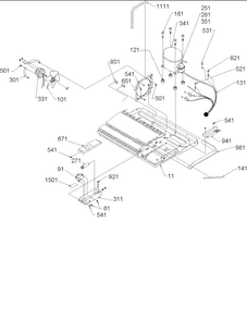 Machine Compartment Diagram and Parts List for SSD522VS-P1320307WS  Amana Refrigerator
