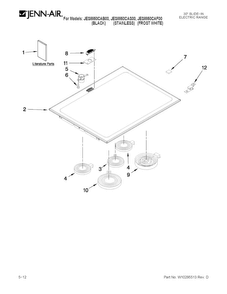 Cooktop Parts Diagram and Parts List for JES8850CAB00  Jenn-Air Range