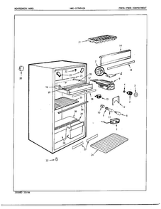 Fresh Food Compartment Diagram and Parts List for 10360A  Admiral Refrigerator