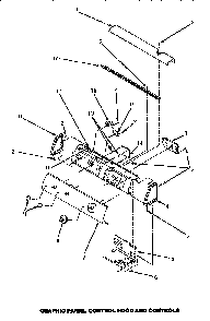 Graphic Panel, Control Hood & Controls Diagram and Parts List for CE8507W P1163609WW Amana Dryer