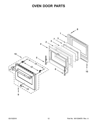 Oven Door Parts Diagram and Parts List for JDRP430HL00  Maytag Range