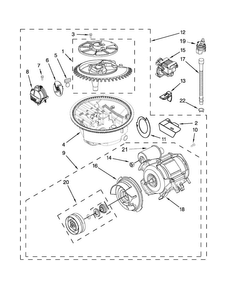 Pump And Motor Parts Diagram and Parts List for MDB6769PAB2  Maytag Dishwasher