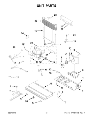 Unit Parts Diagram and Parts List for JFC2089BEM03  Maytag Refrigerator