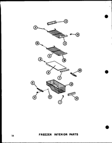 Freezer Interior Parts Diagram and Parts List for SRI19B-C-P73320-48WC  Amana Refrigerator