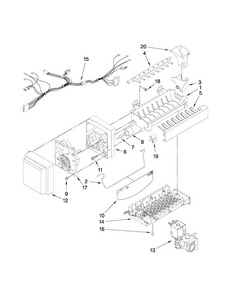 Icemaker Parts Diagram and Parts List for MFI2665XEW1  Maytag Refrigerator
