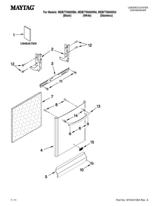 Part Location Diagram of WPW10324628 Whirlpool Handle - Stainless