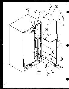 Rollers And Back Unit Diagram and Parts List for SZ25MP2W-P1154904WW  Amana Refrigerator