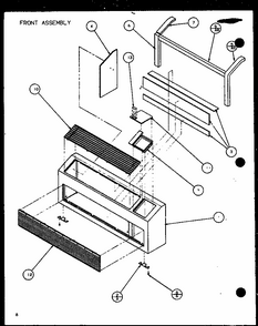 Front Assembly (ptc07300er/p9882501r) (ptc07400er/p9872201r) Diagram and Parts List for PTC07300ER P9882501R Amana Air Conditioner