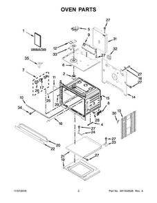 Oven Parts Diagram and Parts List for MEW9527FB01  Maytag Wall Oven