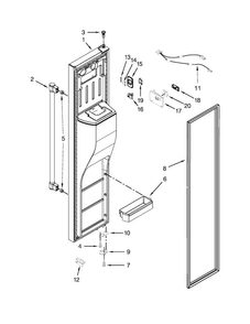 Freezer Door Parts Diagram and Parts List for MSB26C6MDH00  Maytag Refrigerator