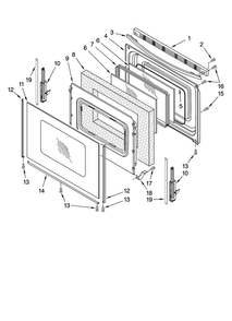 Door Parts, Optional Parts Diagram and Parts List for AER5844VAS0  Amana Range