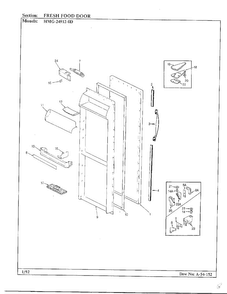 Fresh Food Door Diagram and Parts List for 24912-0A  Admiral Refrigerator