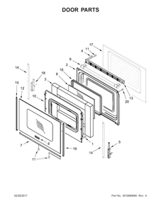 Door Parts Diagram and Parts List for MGR6600FB0  Maytag Range