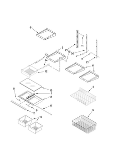 Shelf Parts Diagram and Parts List for MBB1953WEB1  Maytag Refrigerator