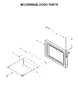 Microwave door parts Diagram and Parts List for MMW9730FZ06  Maytag Microwave