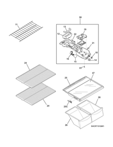 Shelves Diagram and Parts List for CRT181QW1  Crosley Refrigerator