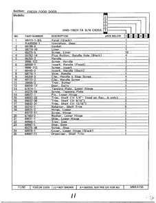 Fresh Food Door Page 2 Diagram and Parts List for 19824-1A  Admiral Refrigerator