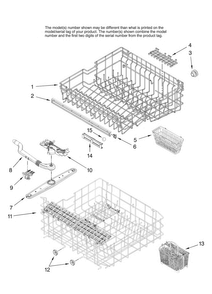 Upper And Lower Rack Parts Diagram and Parts List for JDB1105AWB0  Jenn-Air Dishwasher