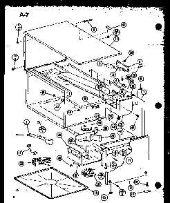 Interior Diagram and Parts List for RR-700 P75411-3M Amana Microwave