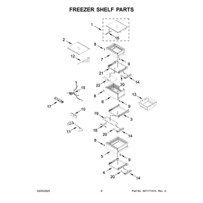 Freezer Shelf Parts Diagram and Parts List for JBZFL30IGX20  Jenn-Air Freezer