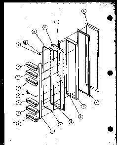 Freezer Door Diagram and Parts List for SZI20ML-P1120101WL  Amana Refrigerator