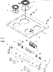 Main Top & Control Panel Diagram and Parts List for ZRRSC8050E-P1130653NE  Amana Range