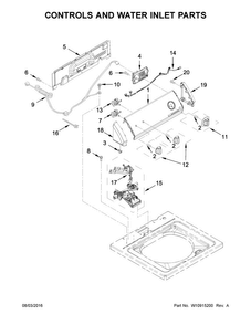 Controls And Water Inlet Parts Diagram and Parts List for CAW8350EW2  Crosley Washer