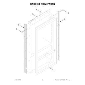 Cabinet Trim Parts Diagram and Parts List for JB36NXFXRE25  Jenn-Air Refrigerator