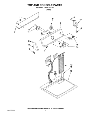 Part Location Diagram of W10346391 Whirlpool HARNESS, MAIN