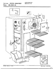 Freezer Compartment Diagram and Parts List for 6540A REV J Norge Washer