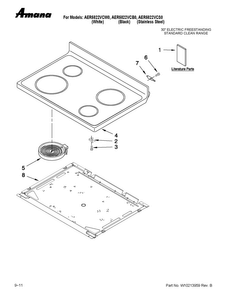 Cooktop Parts Diagram and Parts List for AER5822VCS0  Amana Range