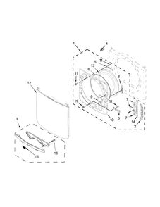 Door Parts Diagram and Parts List for MED3500FW0  Maytag Dryer