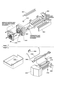 Ice Maker Assembly Diagram and Parts List for TX19V2E-P1306303WE  Amana Refrigerator