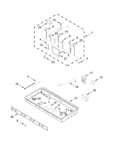 Burner Box, Gas Valves And Switches Diagram and Parts List for JLRP436WP00  Jenn-Air Range
