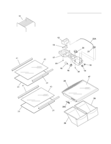 Shelves Diagram and Parts List for CRT182NW2  Crosley Refrigerator