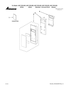 Control Panel Parts Diagram and Parts List for AMV1150VAB0  Amana Microwave