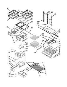 Shelf Parts Diagram and Parts List for JFC2290VEM7  Jenn-Air Refrigerator