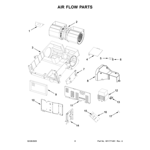 Air Flow Parts Diagram and Parts List for YMMMS4230PZ01  Maytag Microwave