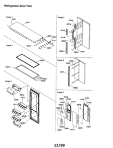 Refrigerator Door Trim Diagram and Parts List for SXD26VL-P1315202WL  Amana Refrigerator