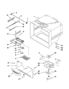 Freezer Liner Parts Diagram and Parts List for ABB2222FED1  Amana Refrigerator