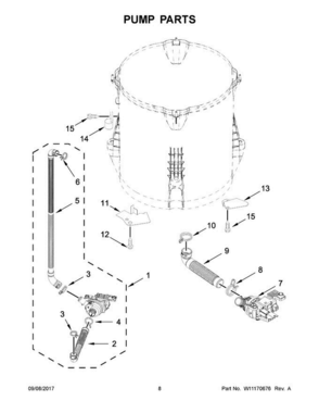 05 - Pump Parts Diagram and Parts List for MVWB855DC3  Maytag Washer