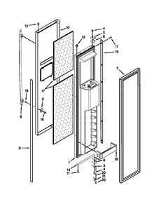 Freezer Door Parts Diagram and Parts List for JS42SEDUDW20  Jenn-Air Refrigerator