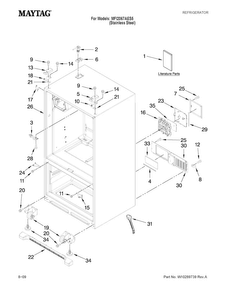 Cabinet Parts Diagram and Parts List for MFI2067AES5  Maytag Refrigerator