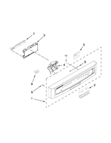 Control Panel And Latch Parts Diagram and Parts List for MDB8949SBB3  Maytag Dishwasher