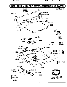 Top Cover, Console & Lid Switch Diagram and Parts List for BA283  Maytag Washer