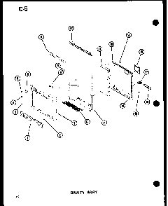 Cavity Assy Diagram and Parts List for SRI19W-P60350-36W  Amana Refrigerator