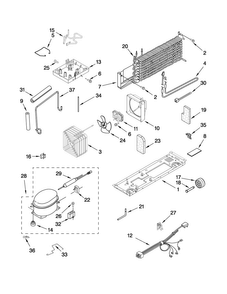 Unit Parts Diagram and Parts List for MTN1854VRB01  Maytag Refrigerator